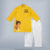 Jai Shri Krishna Divine Little Krishna Printed Kurta - CHROME YELLOW - 3 - 6 Months Old (Chest 24", Kurta Length 14'', Waist 19", Pant Length 14")