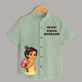 Jai Shri Krishna Divine Little Krishna Printed Shirt - MINT GREEN - 0 - 6 Months Old (Chest 23")
