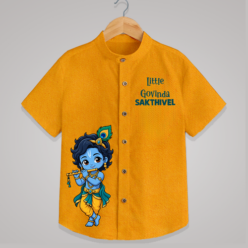 Little Krishna Butter Delight Illustration Printed Shirt