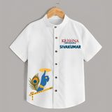 Little Govinda Flute Player Printed Shirt - WHITE - 0 - 6 Months Old (Chest 23")