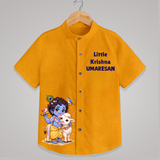 Little Krishna Cow Companion Printed Shirt - CHROME YELLOW - 0 - 6 Months Old (Chest 23")