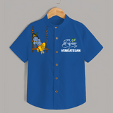 Krishna Swing Celebration Illustration Printed Shirt - COBALT BLUE - 0 - 6 Months Old (Chest 23")