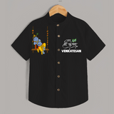 Krishna Swing Celebration Illustration Printed Shirt - NAVY BLUE - 0 - 6 Months Old (Chest 23")