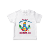 My First Krishna Jayanthi T-shirt | Personalized Baby T-shirt for Krishna Jayanthi Celebration - WHITE - 0-5 Months Old (Chest 17")