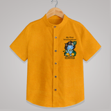 My First Krishnashtami Shirt | Personalized Baby Shirt for Krishnashtami - CHROME YELLOW - 0 - 6 Months Old (Chest 23")