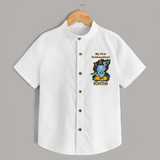 My First Krishnashtami Shirt | Personalized Baby Shirt for Krishnashtami - WHITE - 0 - 6 Months Old (Chest 23")