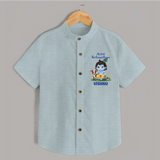Celebrate My First Krishnashtami | Custom  Shirt for Krishna's Birthday - ARCTIC BLUE - 0 - 6 Months Old (Chest 23")