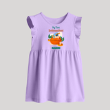 My First Krishnashtami Celebration Baby Frock | Personalized Krishna Jayanthi Outfit - LILAC - 0 - 3 Months Old (Chest 17")