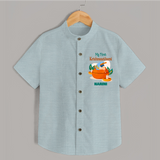My First Krishnashtami Celebration Shirt | Personalized Krishna Jayanthi Outfit - ARCTIC BLUE - 0 - 6 Months Old (Chest 23")
