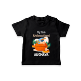 My First Krishnashtami Celebration T-shirt | Personalized Krishna Jayanthi Outfit - BLACK - 0-5 Months Old (Chest 17")