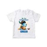 My First Gokulashtami T-shirt | Personalized Baby T-shirt for Gokulashtami - WHITE - 0-5 Months Old (Chest 17")