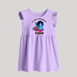 My First Janmashtami Special Baby Frock | Custom Personalized Baby Outfit - LILAC - 0 - 3 Months Old (Chest 17")