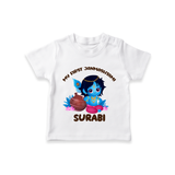 My First Janmashtami Special T-shirt | Custom Personalized Baby Outfit - WHITE - 0-5 Months Old (Chest 17")
