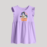 My First Janmashtami Baby Frock | Personalized Baby Frock for Janmashtami - LILAC - 0 - 3 Months Old (Chest 17")