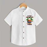 Krishna's Little Devotee My First Janmashtami Shirt | Custom Baby Shirt for Krishna's Day - WHITE - 0 - 6 Months Old (Chest 23")