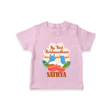 My Little Krishna's First Krishnashtami T-shirt | Custom Baby Outfit for Krishna's Day - BABY PINK - 0-5 Months Old (Chest 17")
