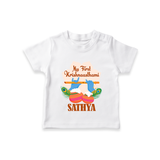 My Little Krishna's First Krishnashtami T-shirt | Custom Baby Outfit for Krishna's Day - WHITE - 0-5 Months Old (Chest 17")