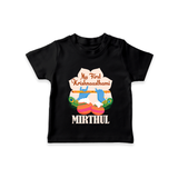 My Little Krishna's First Krishnashtami T-shirt | Custom Baby Outfit for Krishna's Day - BLACK - 0-5 Months Old (Chest 17")