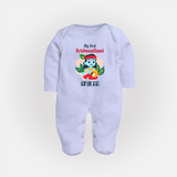 My First Krishnashtami Special Sleep Suit/Full Sleeve Body Suit | Custom Baby Sleep Suit/Full Sleeve Body Suit for the Festival - BABY BLUE - New Born (Chest 7.5")