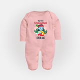 My First Krishnashtami Special Sleep Suit/Full Sleeve Body Suit | Custom Baby Sleep Suit/Full Sleeve Body Suit for the Festival - BABY PINK - New Born (Chest 7.5")