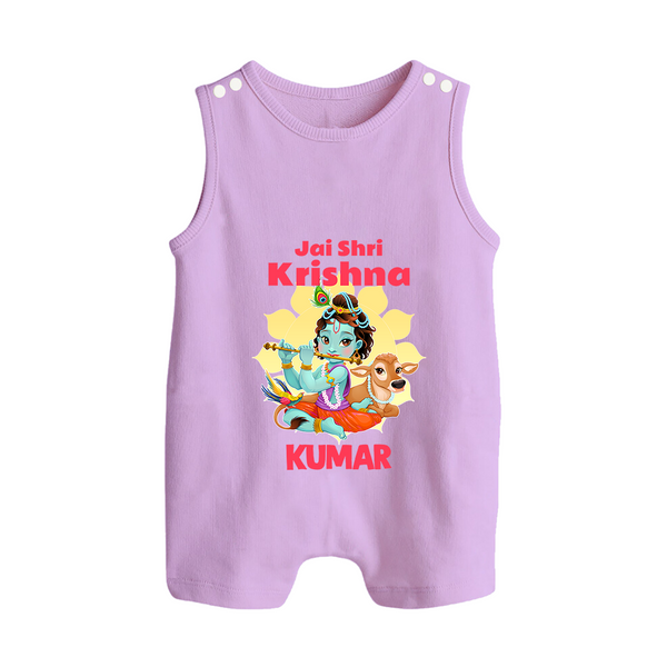 Jai Shri Krishna Romper Suit | Custom Baby Romper Suit Celebrating Lord Krishna - LILAC - 0 - 5 Months Old (Chest 18")