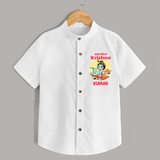 Jai Shri Krishna Shirt | Custom Baby Shirt Celebrating Lord Krishna - WHITE - 0 - 6 Months Old (Chest 23")