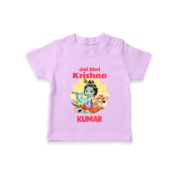 Jai Shri Krishna TShirt | Custom Baby TShirt Celebrating Lord Krishna - LILAC - 0-5 Months Old (Chest 17")
