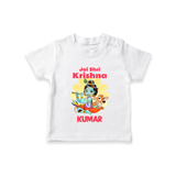 Jai Shri Krishna TShirt | Custom Baby TShirt Celebrating Lord Krishna - WHITE - 0-5 Months Old (Chest 17")