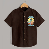 Jai Shri Krishna Shirt | Custom Baby Shirt Celebrating Lord Krishna - CHOCOLATE BROWN - 0 - 6 Months Old (Chest 23")