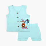 Celebrate Meri Pehli Janmashtami | Custom Baby Jabla Set for Your Baby's First Janmashtami - BABY BLUE - 0 - 3 Months Old (Chest 9.8")