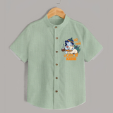 Meri Pehli Janmashtami Shirt | Custom Baby Shirt for Your Little One's First Krishna Festival - MINT GREEN - 0 - 6 Months Old (Chest 23")