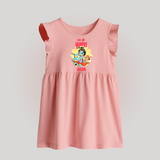 Jai Shri Krishna Baby Frock | Personalized Baby Frock for Krishna's Blessings - BABY PINK - 0 - 3 Months Old (Chest 17")