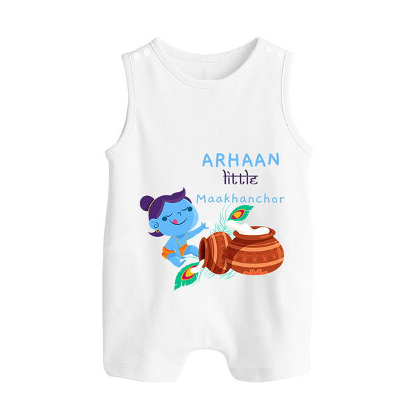 Little Butter Thief Romper Suit | Personalized Baby Romper Suit for Krishna Lovers - WHITE - 0 - 5 Months Old (Chest 18")