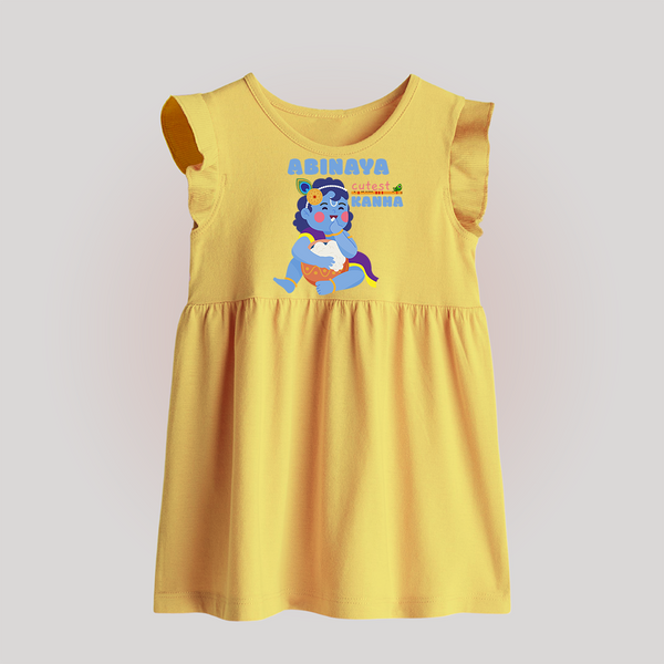 Cutest Kanna Baby Frock | The Most Adorable Form of Baby Krishna - PASTEL YELLOW - 0 - 3 Months Old (Chest 17")