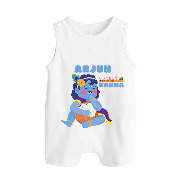 Cutest Kanna Romper Suit | The Most Adorable Form of Baby Krishna - WHITE - 0 - 5 Months Old (Chest 18")