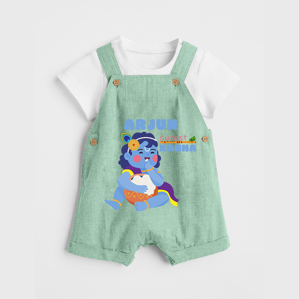 Cutest Kanna Dungaree Set | The Most Adorable Form of Baby Krishna - MINT GREEN - 0 - 5 Months Old (Chest 18")