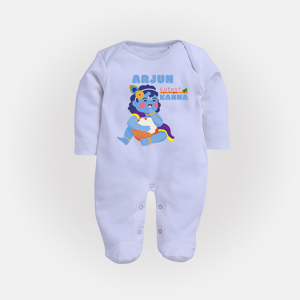 Cutest Kanna Sleep Suit | The Most Adorable Form of Baby Krishna - BABY BLUE - New Born (Chest 7.5")