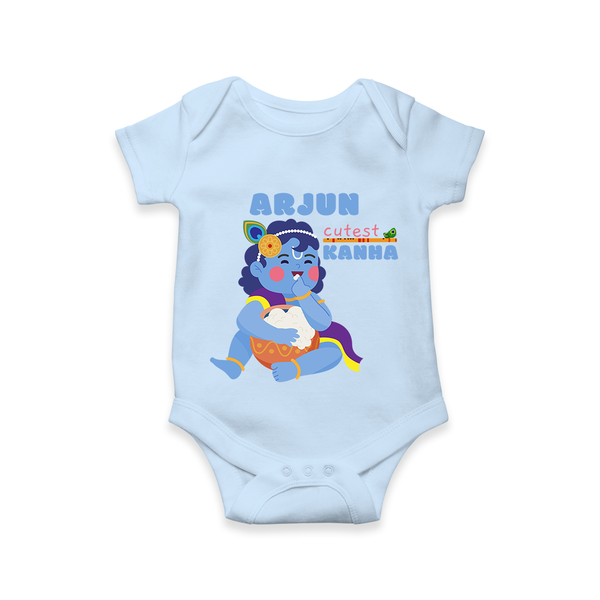 Cutest Kanna Romper | The Most Adorable Form of Baby Krishna - BABY BLUE - New Born (Chest 14")