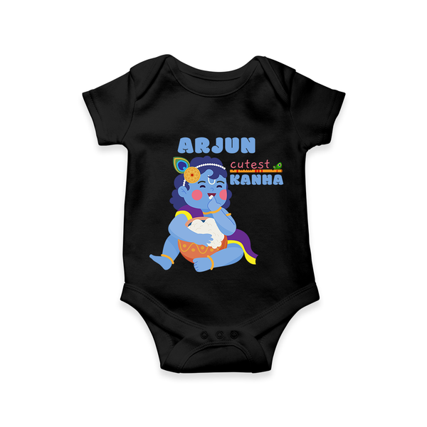 Cutest Kanna Romper | The Most Adorable Form of Baby Krishna - BLACK - New Born (Chest 14")