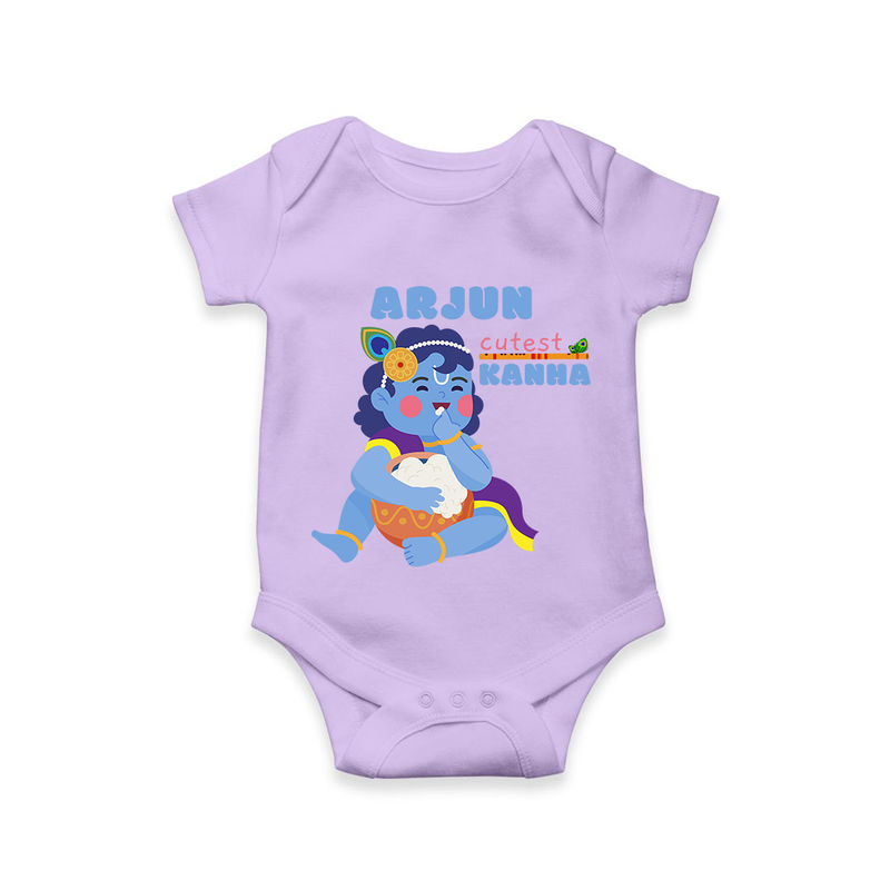 Cutest Kanna Romper | The Most Adorable Form of Baby Krishna - LILAC - New Born (Chest 14")