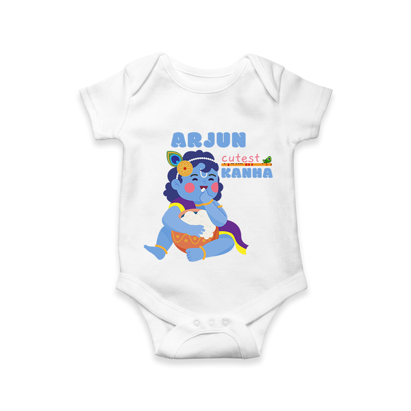 Cutest Kanna Romper | The Most Adorable Form of Baby Krishna - WHITE - New Born (Chest 14")