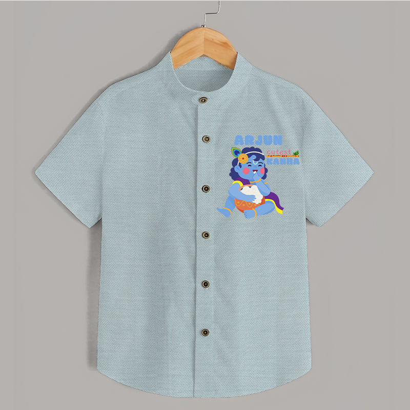 Cutest Kanna Shirt | The Most Adorable Form of Baby Krishna - ARCTIC BLUE - 0 - 6 Months Old (Chest 23")