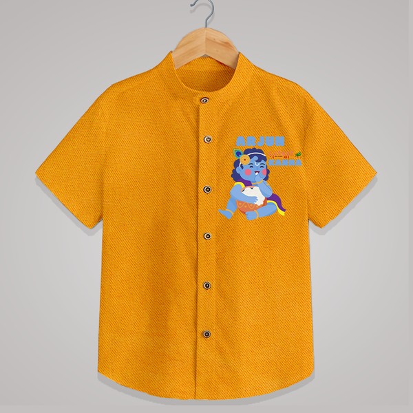 Cutest Kanna Shirt | The Most Adorable Form of Baby Krishna - CHROME YELLOW - 0 - 6 Months Old (Chest 23")