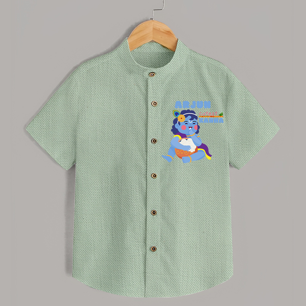 Cutest Kanna Shirt | The Most Adorable Form of Baby Krishna - MINT GREEN - 0 - 6 Months Old (Chest 23")