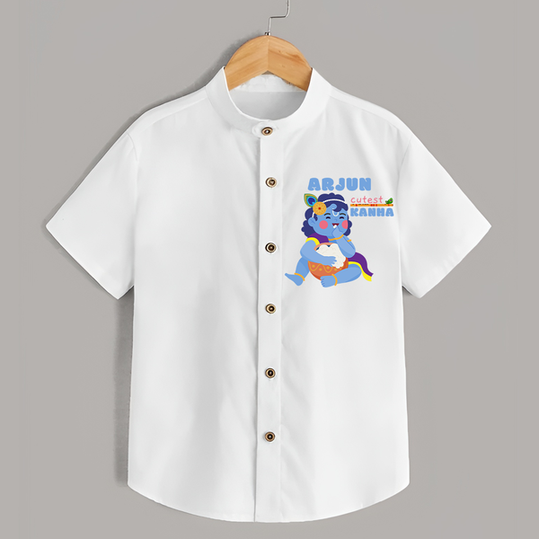 Cutest Kanna Shirt | The Most Adorable Form of Baby Krishna - WHITE - 0 - 6 Months Old (Chest 23")