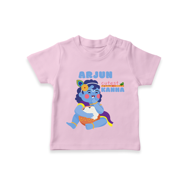 Cutest Kanna T-Shirt | The Most Adorable Form of Baby Krishna - BABY PINK - 0-5 Months Old (Chest 17")