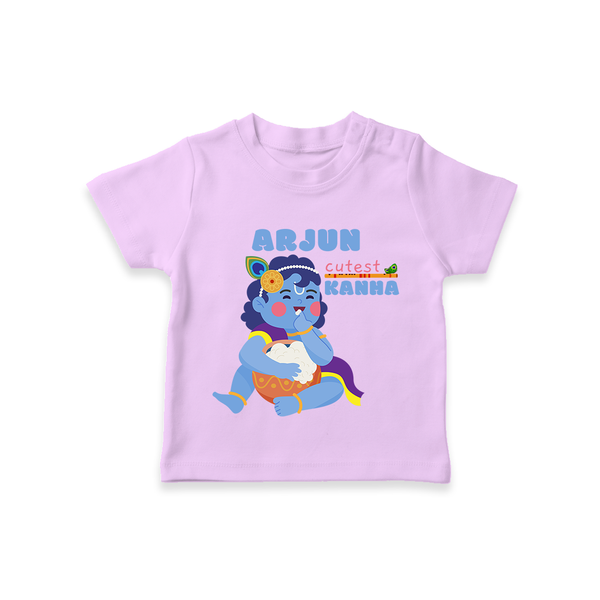 Cutest Kanna T-Shirt | The Most Adorable Form of Baby Krishna - LILAC - 0-5 Months Old (Chest 17")