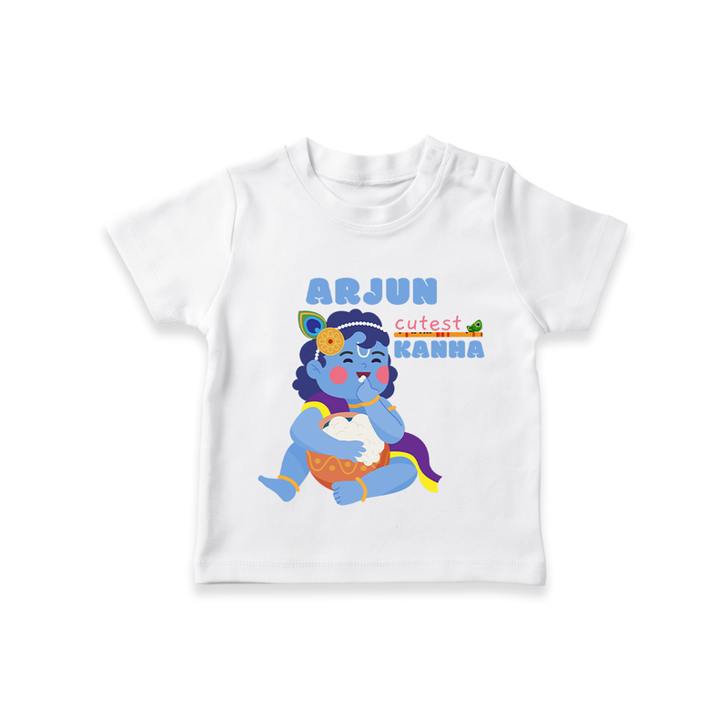 Cutest Kanna T-Shirt | The Most Adorable Form of Baby Krishna - WHITE - 0-5 Months Old (Chest 17")