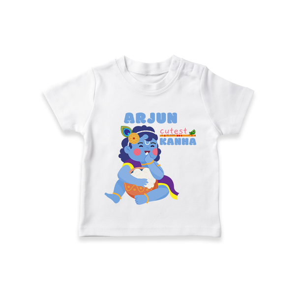 Cutest Kanna T-Shirt | The Most Adorable Form of Baby Krishna - WHITE - 0-5 Months Old (Chest 17")