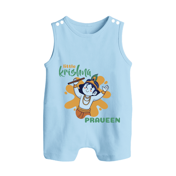 Little Krishna Romper Suit | Personalized Baby Romper Suit for Krishna Devotees - BABY BLUE - 0 - 5 Months Old (Chest 18")
